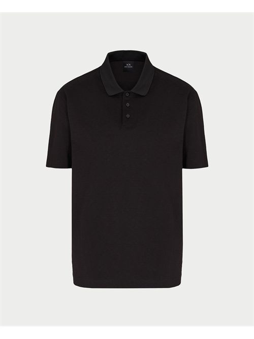 Polo nera Armani Exchange con ricami all-over ARMANI EXCHANGE | XM000729-AF13025UC001